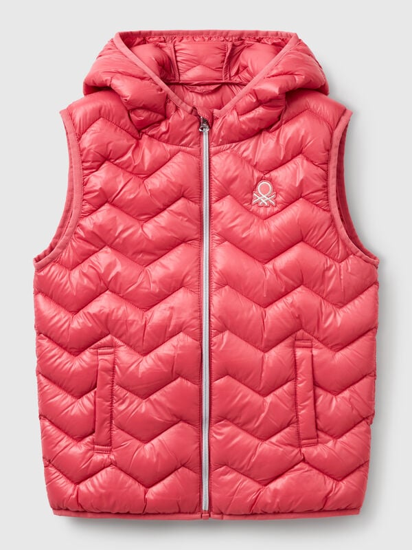 Gilet imbottito con cappuccio Bambina